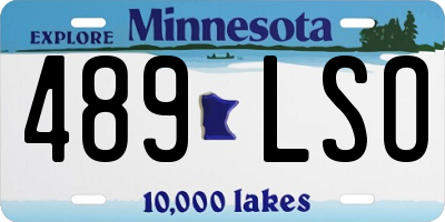 MN license plate 489LSO