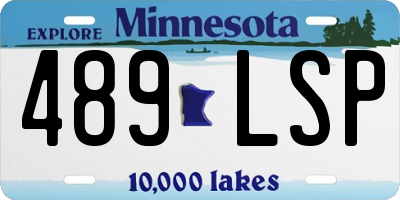 MN license plate 489LSP