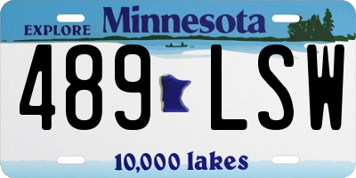 MN license plate 489LSW