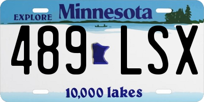MN license plate 489LSX