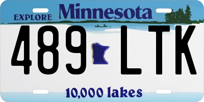 MN license plate 489LTK