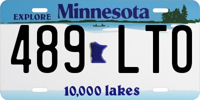 MN license plate 489LTO