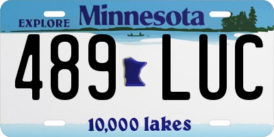 MN license plate 489LUC