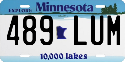 MN license plate 489LUM
