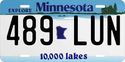 MN license plate 489LUN