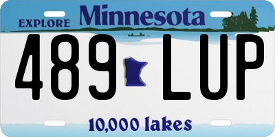 MN license plate 489LUP