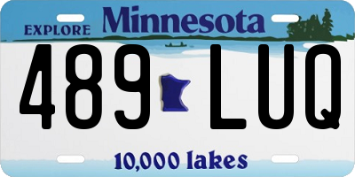 MN license plate 489LUQ