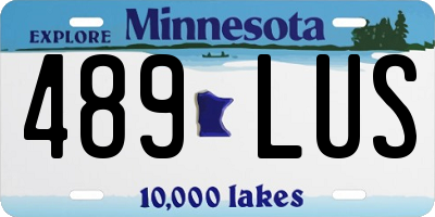 MN license plate 489LUS