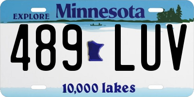 MN license plate 489LUV