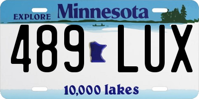 MN license plate 489LUX