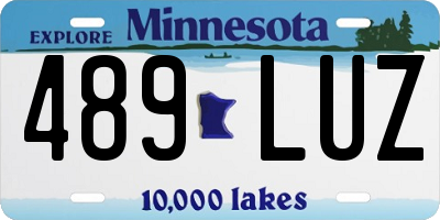 MN license plate 489LUZ