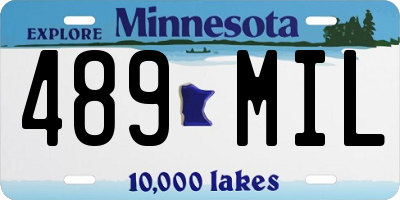 MN license plate 489MIL