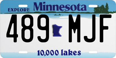 MN license plate 489MJF