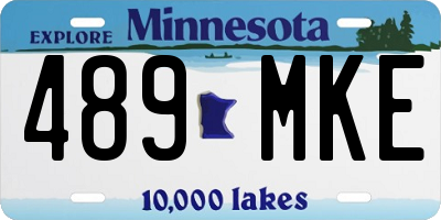 MN license plate 489MKE