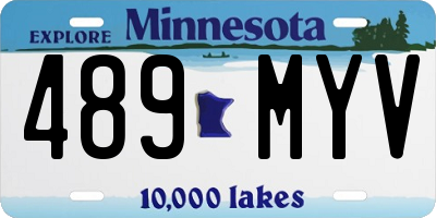 MN license plate 489MYV