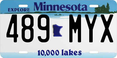 MN license plate 489MYX