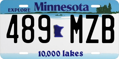 MN license plate 489MZB