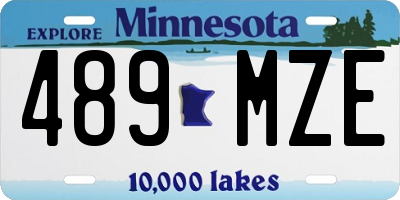 MN license plate 489MZE