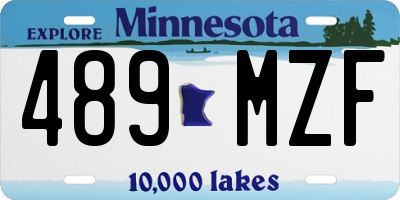 MN license plate 489MZF