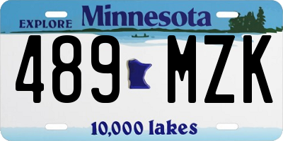 MN license plate 489MZK