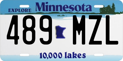 MN license plate 489MZL