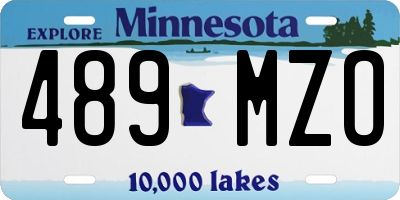 MN license plate 489MZO