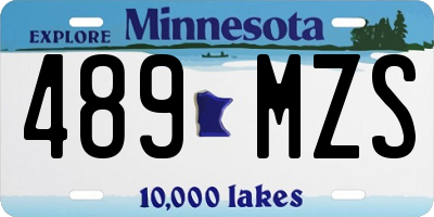 MN license plate 489MZS