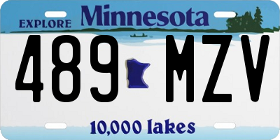 MN license plate 489MZV