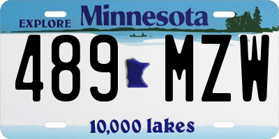 MN license plate 489MZW