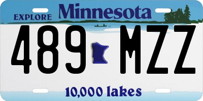 MN license plate 489MZZ