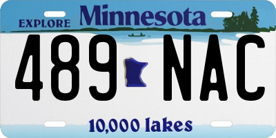 MN license plate 489NAC