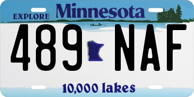 MN license plate 489NAF