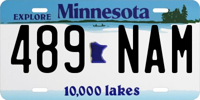 MN license plate 489NAM