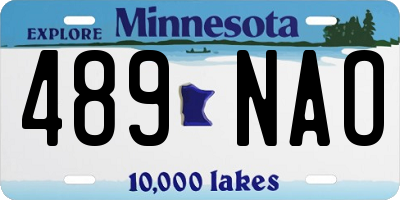 MN license plate 489NAO