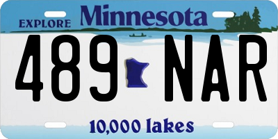 MN license plate 489NAR