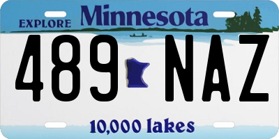 MN license plate 489NAZ