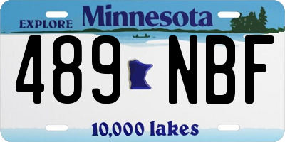 MN license plate 489NBF