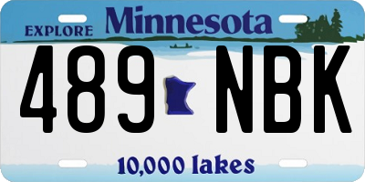 MN license plate 489NBK