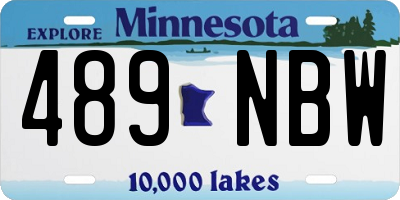 MN license plate 489NBW