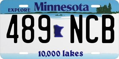MN license plate 489NCB