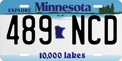 MN license plate 489NCD