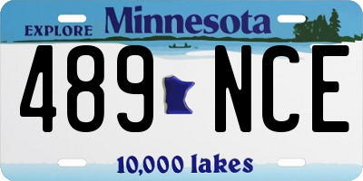 MN license plate 489NCE