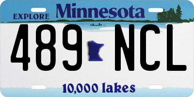 MN license plate 489NCL