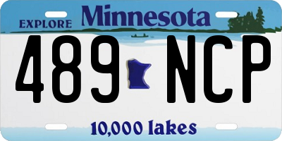 MN license plate 489NCP