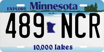 MN license plate 489NCR