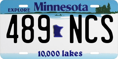 MN license plate 489NCS