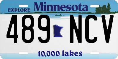 MN license plate 489NCV
