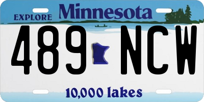 MN license plate 489NCW
