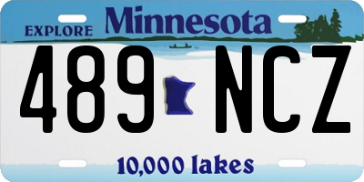 MN license plate 489NCZ