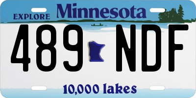 MN license plate 489NDF